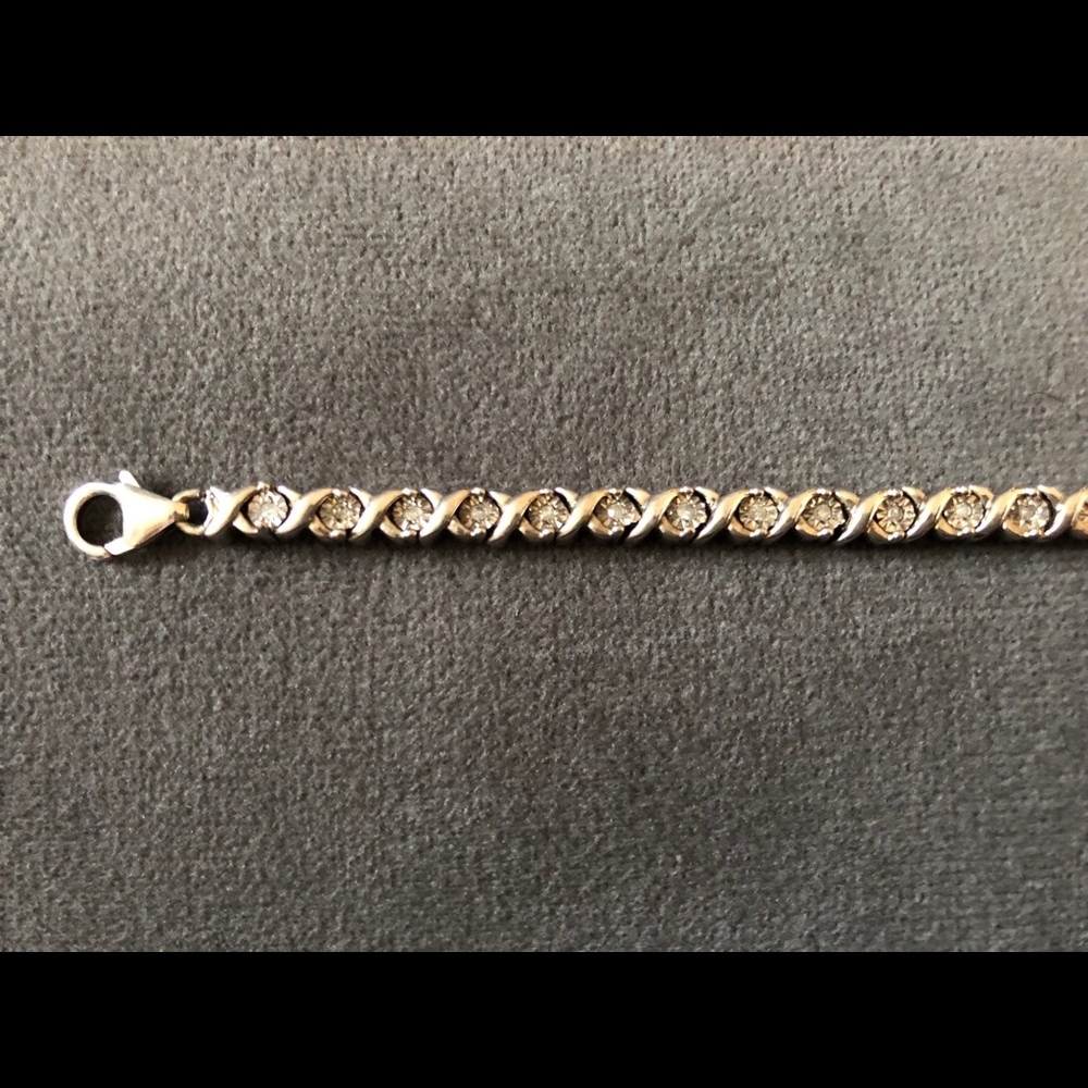 SOLD - Diamond Tennis Bracelet – Sterling Silver
